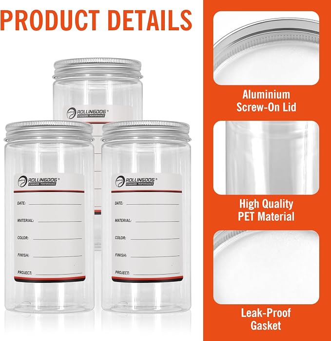 ROLLINGDOG 3 PC Plastic Paint Containers - Image 3