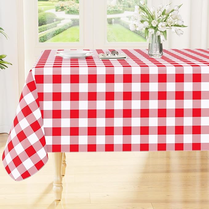 Smiry Rectangle Table Cloth, Waterproof Vinyl Tablecloth by Smiry