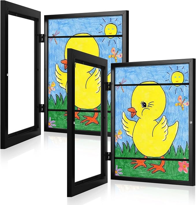 Kids Art Frames, 9x12 Front Opening Kids Artwork Frames Changeable, Holds 50 Pcs by GULETHUN