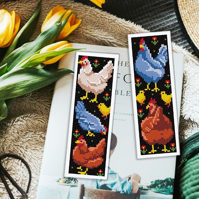 ORIGACH 6 Set Chicken Cross Stitch Bookmark Kit - Image 5