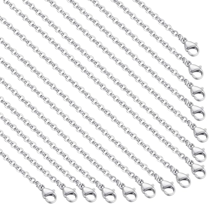 30 Pack 20 Inch Necklace Chain Stainless Steel Link Cable Chain Necklace by TOSCALINA