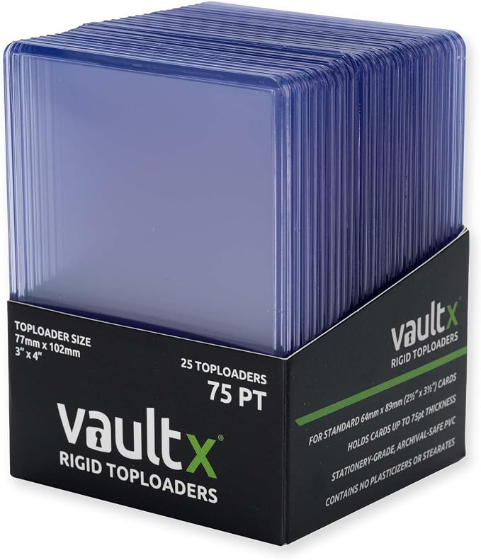 Vault X 75pt Toploaders 3" x 4" Rigid Card Holders by VaultX