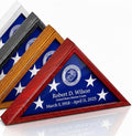 Personalized Flag Display Case for 5x9.5 Burial Flag, Laser Engraved Solid Wood by Unknown