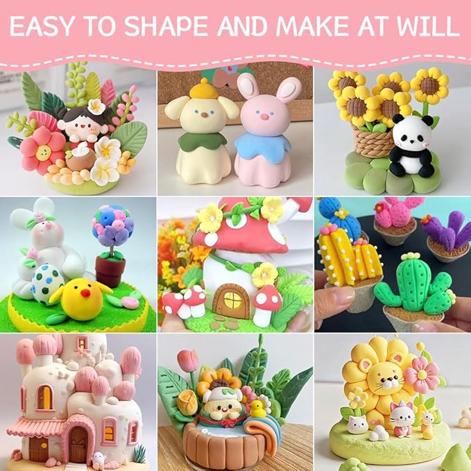 Ainiv Air Dry Clay Kit, 60 Colors DIY Model Magic Clay - Image 6