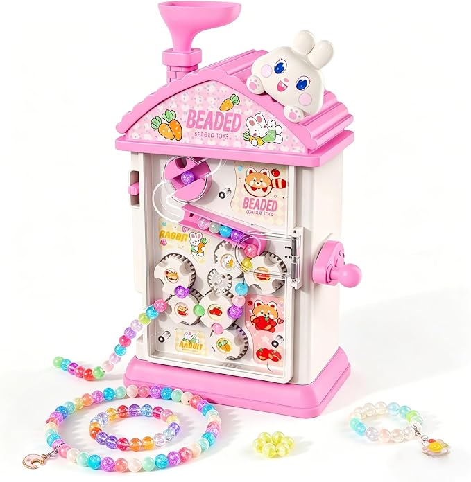 MAGTHIC Charm Bracelet Making Kit- Automatic Hand-Crank Pink House Toys that by Enjoyhappytimes