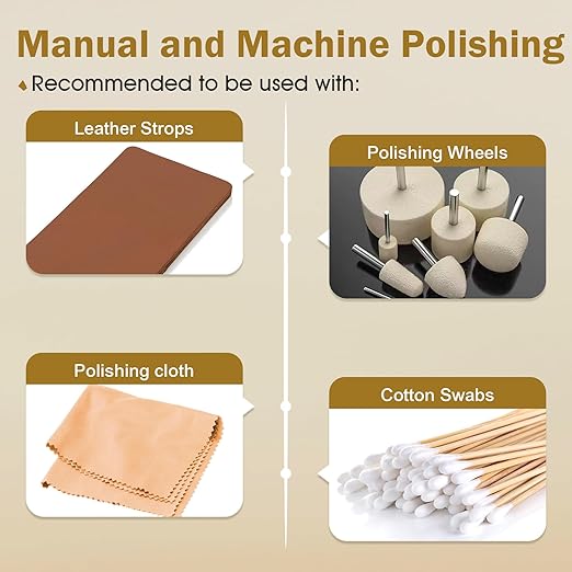 8 Pack Diamond Polishing Compound,Diamond Polishing Paste 80000 to 500 Grit with 30% Concentration of Diamond Powders,Lapping Compound for Glass Metal Marble Rock Watch Jewelry Scratch Remover Repair