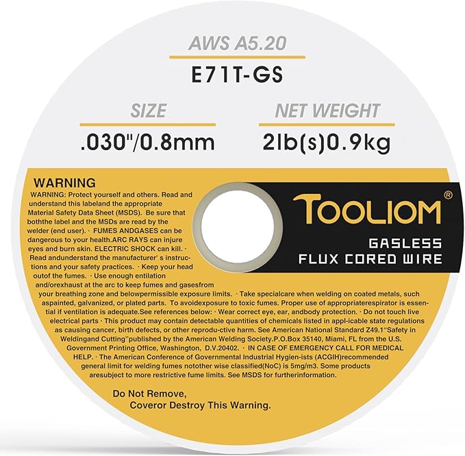 TOOLIOM E71T-GS .030" Diameter 2-Pound Spool Flux Core Self-shielded Carbon Steel MIG Welding Wire 3 PCS