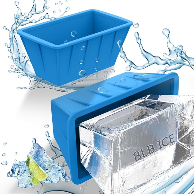 Extra Large Ice Cube Molds 2Pack 16LB Silicone Large Ice Cube Molds by DOGITY