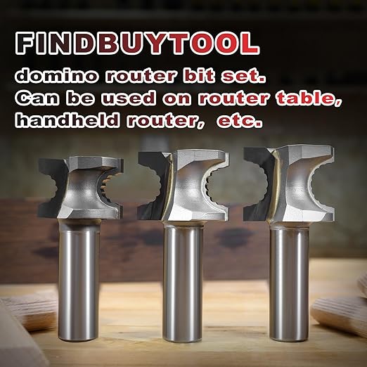 FINDBUYTOOL Router Bits Tool Set for Festool DF700 Domino Tenons, 3Pcs