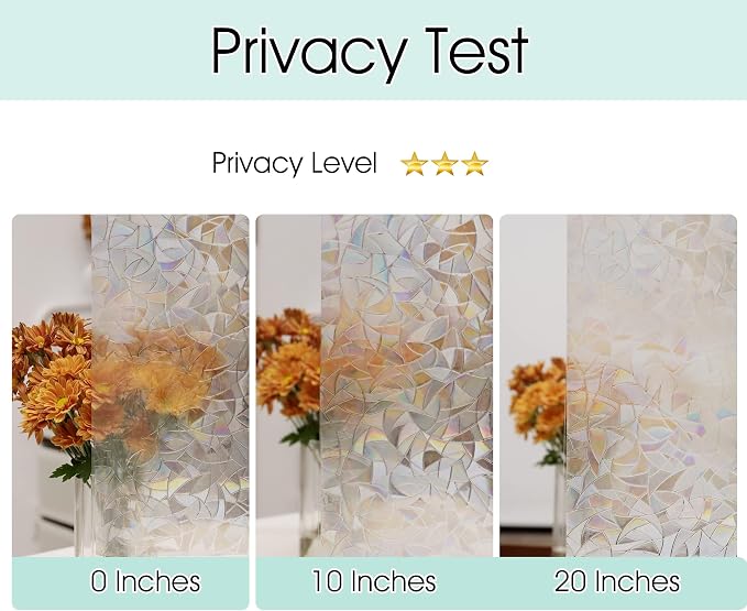 STATINT Privacy Film, Rainbow Window Stickers, UV Blocking Non-Adhesive Vinyl - Image 6
