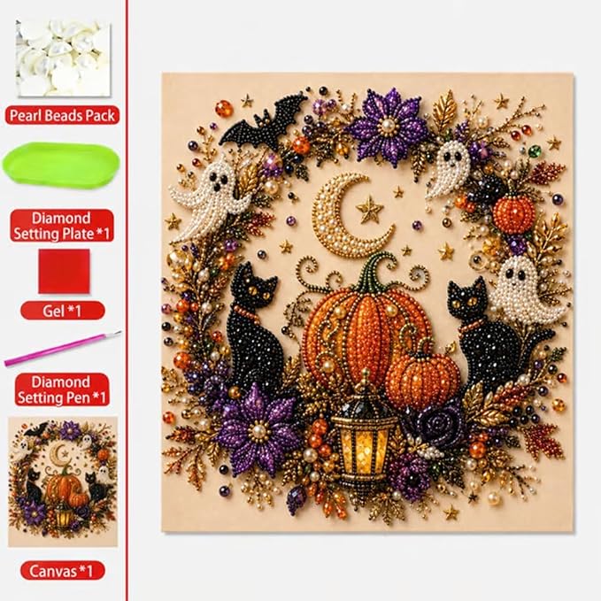 POETRYDRAW Halloween Decor Ghost Pearl Art Kit - Image 8