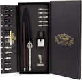 Calligraphy Set for Beginners, Wooden Dip Pen, Feather Quill, 19 Nibs, Ink Set by Trustela