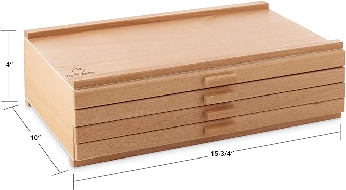 7 Elements 10 Drawer Wooden Artist Storage Supply Box - Image 3