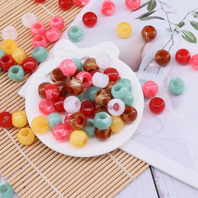 100pcs 14mm Acrylic Mix Color Pop Spring Beads Large Holle - Image 4