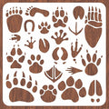 INFUNLY Paw Print Stencils for Painting 11.8" Animal Footprint Wall Stencil by INFUNLY
