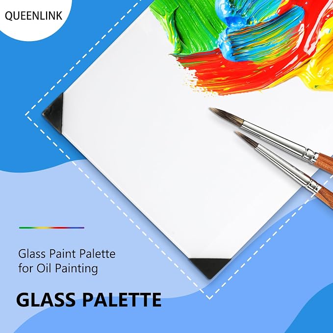 Glass Palette for Oil Painting, 16 x 12 Inches, Ultra White, Watercolor - Image 2