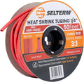 SELTERM 1/4" Red [50 Feet] Marine Grade Heat Shrink Tubing Roll, 3:1 Ratio Dual Wall Adhesive Lined Waterproof Heat Shrink Wrap Tube, for Battery Cable Lugs Wire Terminals Connectors