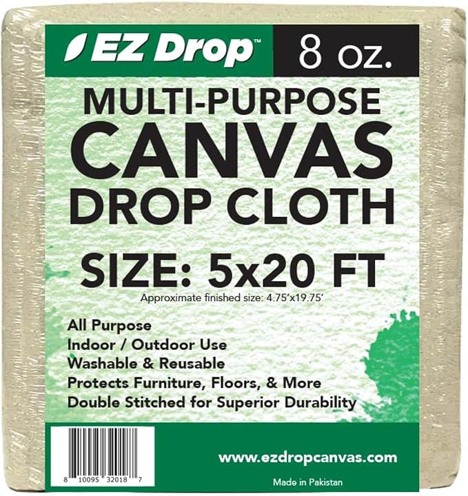 EZ Drop Painter's Large Canvas Fabric Drop Cloth by EZDropCanvas