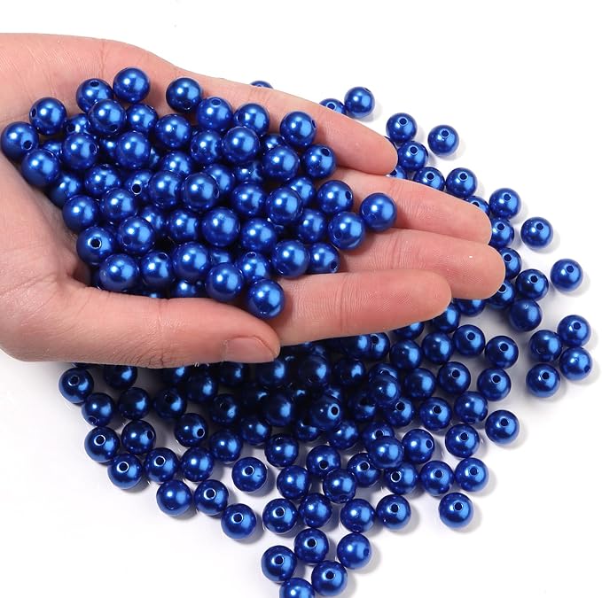 200pcs Blue 10mm Pearl Beads by chuyau