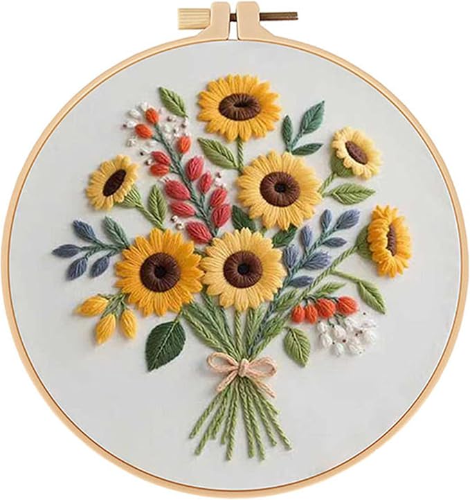 Sunflower Embroidery Kit for Beginners by Unknown