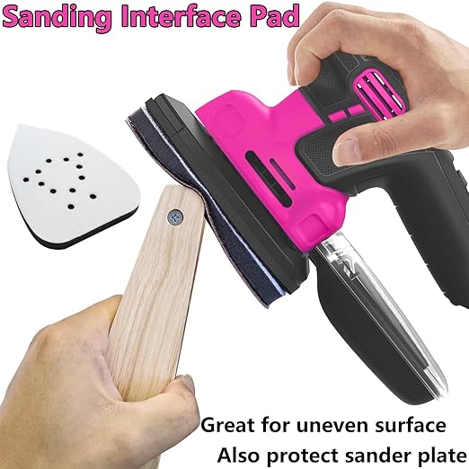 Mouse Mesh Sanding Sets, 1Pc Sanding Interface Pad and 50Pcs Sanding Paper 80 | 120 | 180 | 240 | 320 Grit Hook and Loop Sandpaper for Detail Sander -FMN51