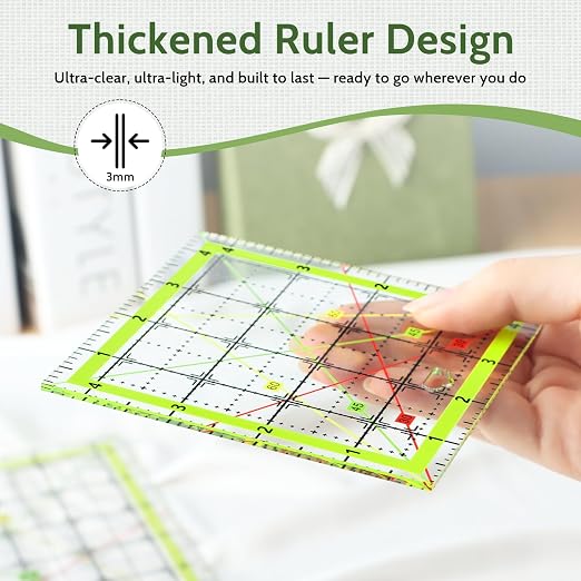 Imeepa 4PCS Acrylic Square Quilting Rulers, 3.5"-10.5", - Image 4