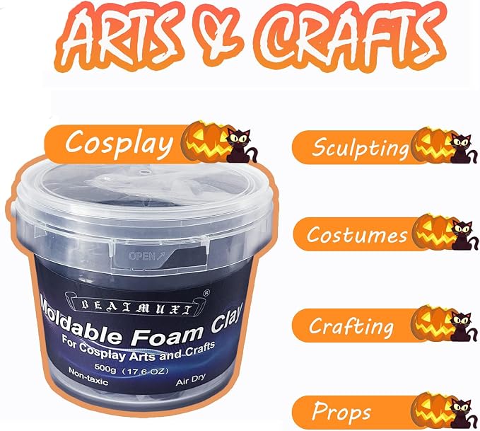 Foam Clay Cosplay Moldable Air Dry Foam Clay Craft 500g White Lightweight - Image 2