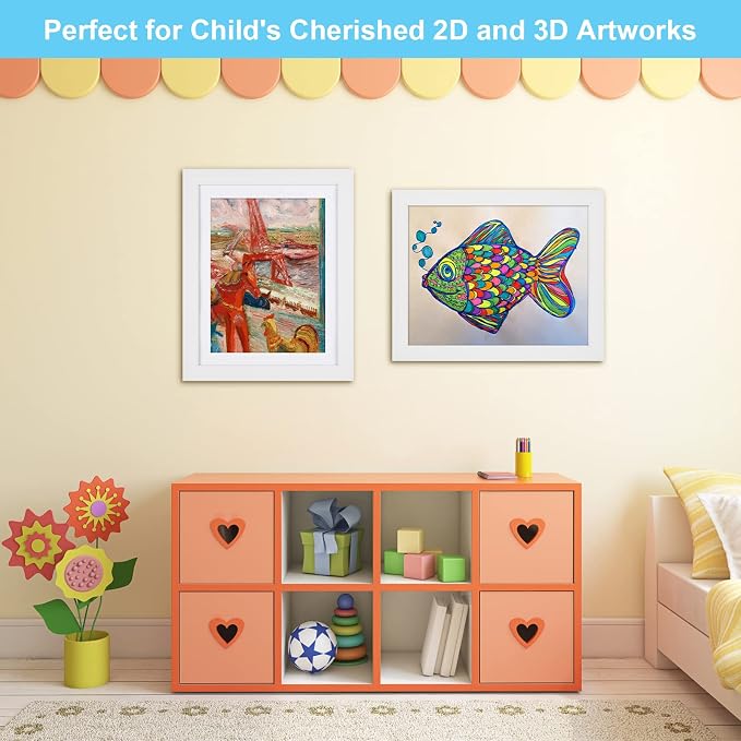 Kids Art Frames, 10x12.5 Front Opening Kids Artwork Frames Changeable, Holds 50 - Image 6