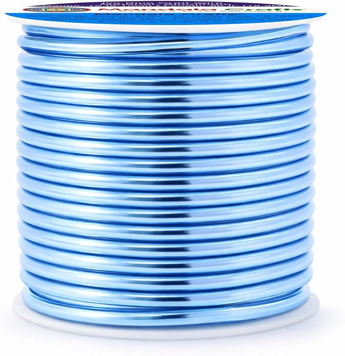 Mandala Crafts 12 Gauge Ice Blue Anodized Aluminum Craft Wire, 60 FT | Colored - Image 2