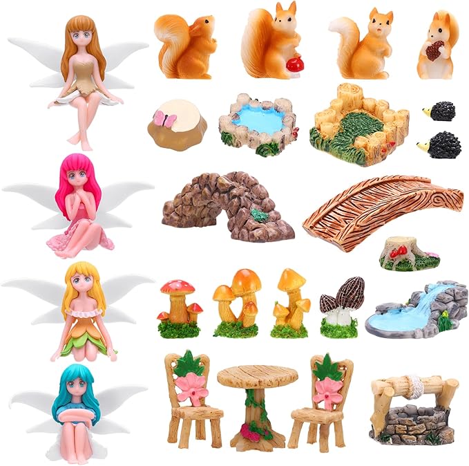 25Pcs Fairy Garden Accessories, Miniature Garden Ornaments Landscape by GGSTDDUP