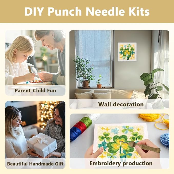 DOODLREAM Shamrock DIY Punch Needle Embroidery Kit - Image 4