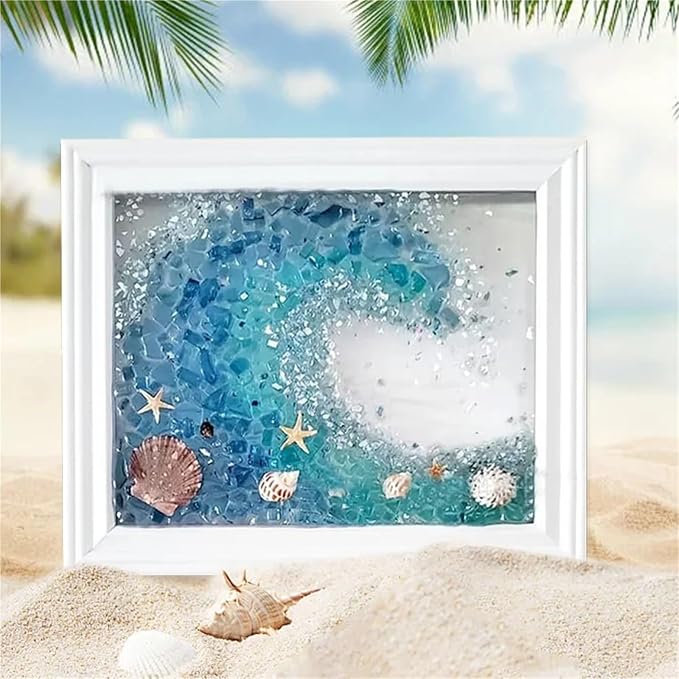Sea Glass Art Kit, DIY Mosaic Arts and Craft Kits Ocean Painting Kit, DIY Resin - Image 2