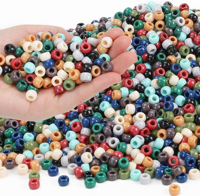 IOOLEEM 4000pcs Earth-Tone Colors Pony Beads, Beads by IOOLEEM
