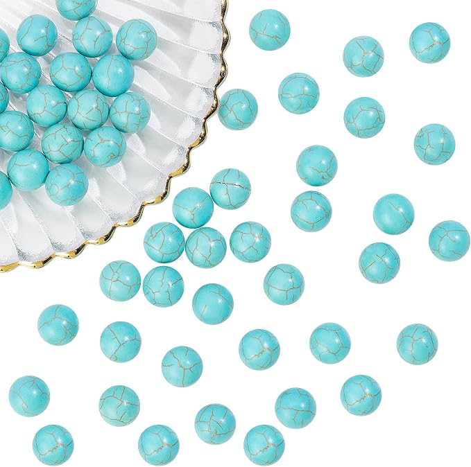 arricraft 50 Pcs Synthetic Turquoise Beads, 12mm Smooth Howlite Turquoise by ARRICRAFT