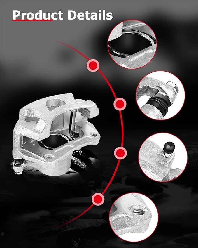cciyu 18-B4910 18-B4911 Front Left & Right Brake Calipers With Bracket For Chevy For Malibu,For Pontiac For G6/For Solstice,For Saturn For Aura/For Sky