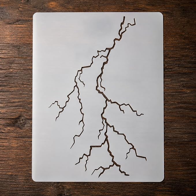 8.5x11 Inch Lightning Bolt Stencil Reusable Plastic Weather Fire Template | by Unknown