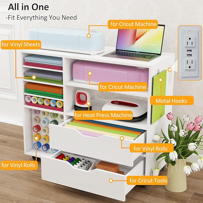 Craft Organization and Storage Cart Compatible - Image 3