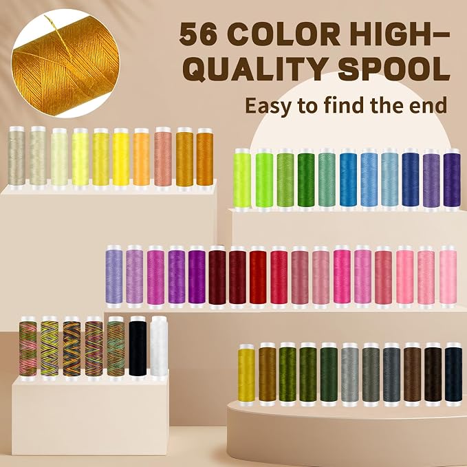 305Pcs Sewing Kit for Adults, 56Color Thread Spools, Portable Needle and Thread - Image 3