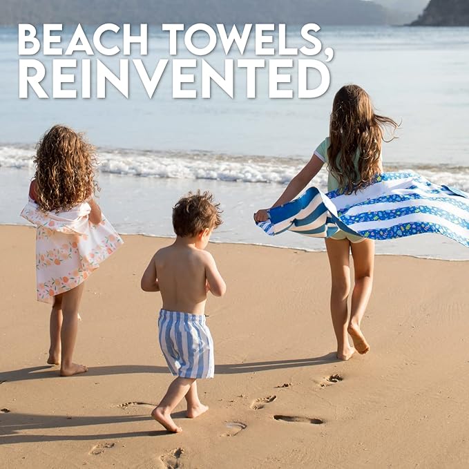 Dock & Bay Beach Towel - Quick Dry, Sand Free - Compact, Lightweight - 100% Recycled - Includes Bag - Kids - Bike Bike Baby, Large (160x90cm, 63x35)