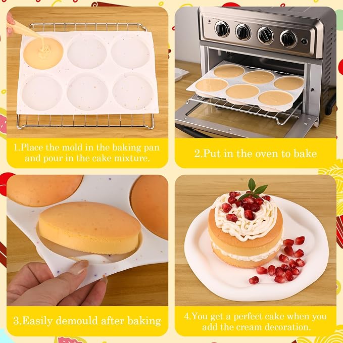 HUAKENER 3 Pcs Silicone Muffin Top Pans - Image 4