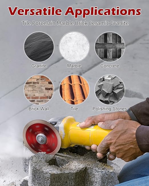 7" Diamond Blade for Angle Grinder, Super Thin Tile Cutting Blade, Diamond Saw Blade Cutting Porcelain Tile Granite Marbles