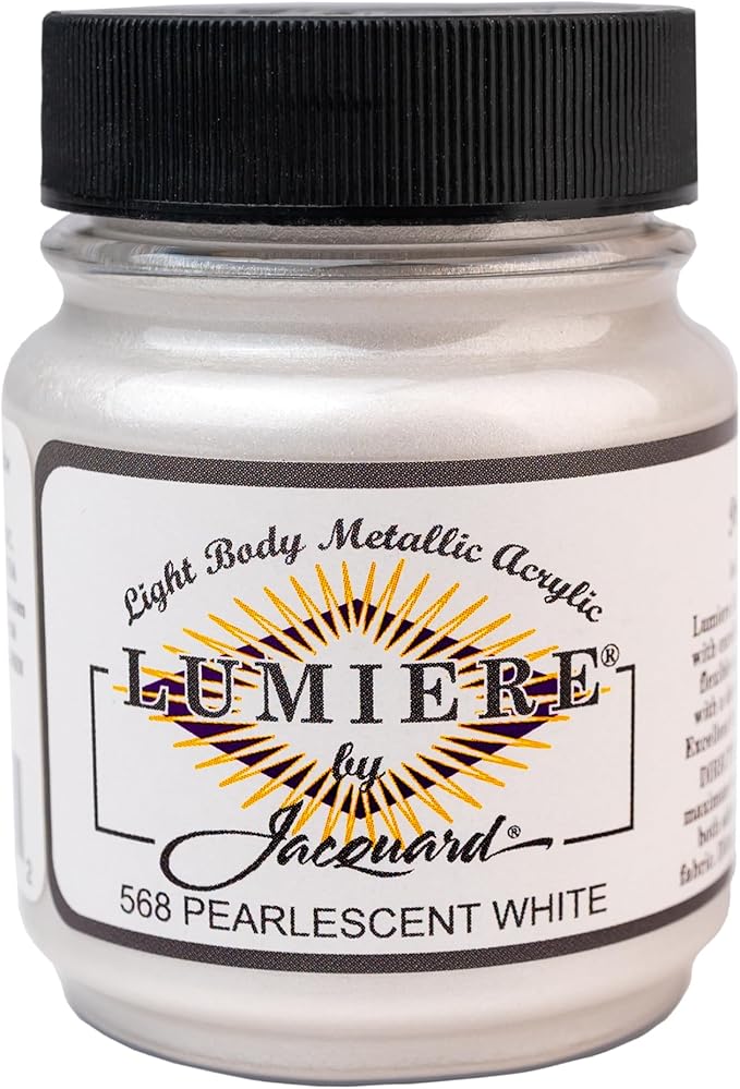 Jacquard Lumiere 2.25oz Fabric Paint Pearlescent White by Jacquard