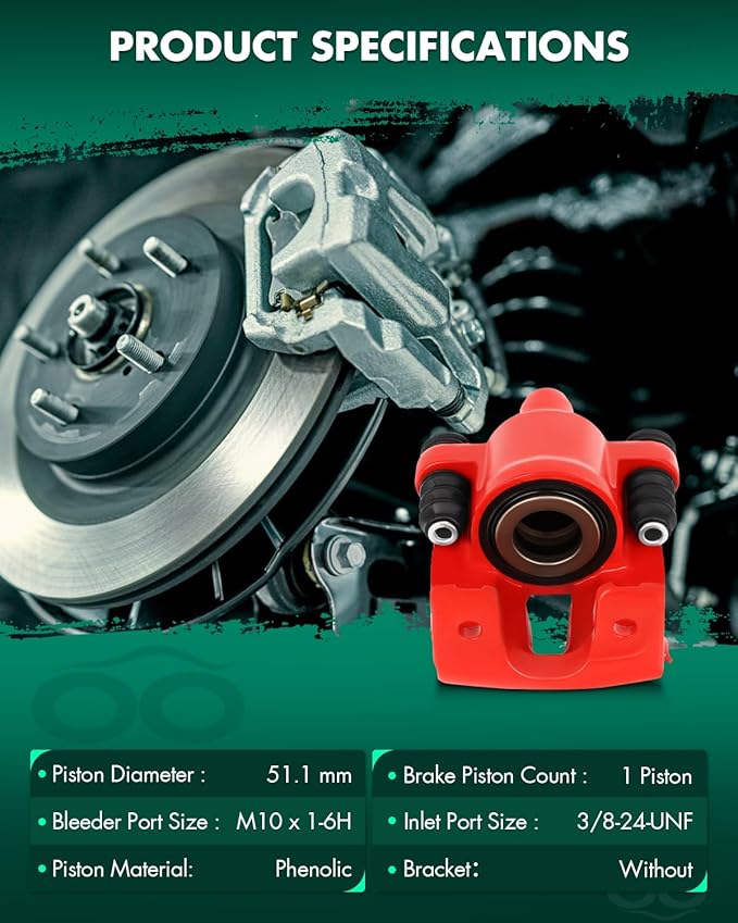 SCITOO 184858 184859 Disc Brake Calipers Assembly Red Fit For Ford For F-150 2004-2011,For Lincoln Mark LT 2006-2008