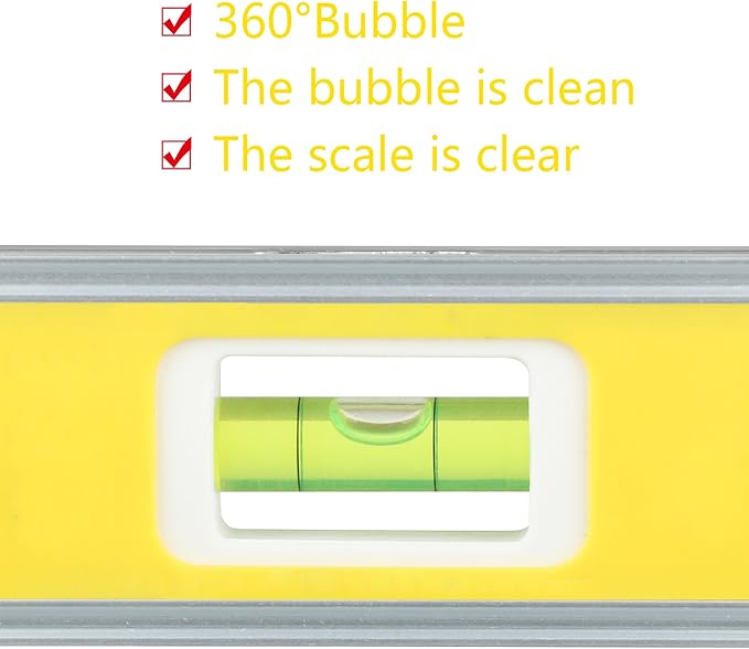 DOWELL 9 Inch Magnetic Box Level Torpedo Level(2PCS),3 Different Bubbles/45°/90°/180°Measuring Shock Resistant Torpedo Level