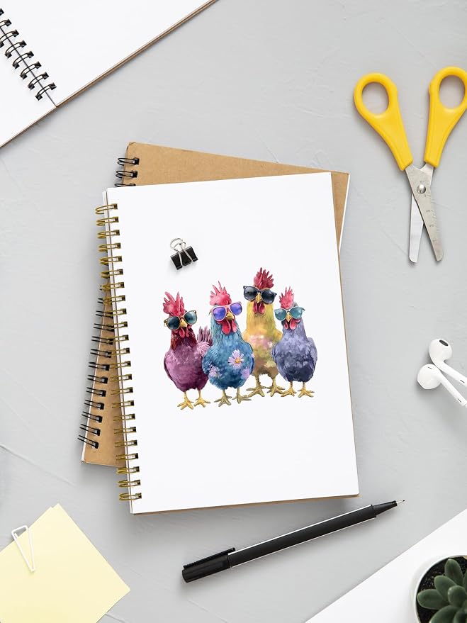 Funny Cool Chickens Spiral Notebooks - Image 3