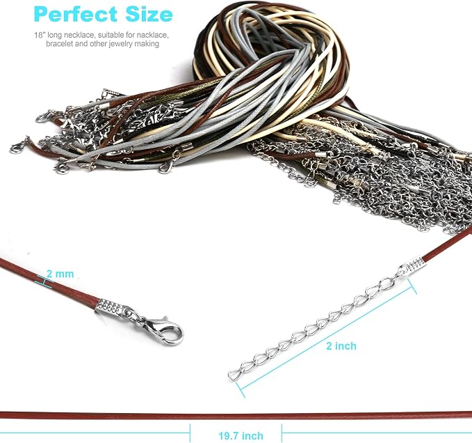 100 Pcs Leather Necklace Cord - Image 3