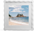 10x10 Picture Frame with Mat for 8x8, Wavy Edge Wooden Real Glass Photo Frame by THKRLOF