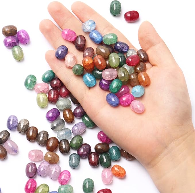 112PCS Natural Stone Beads Oval Agate Loose Beads Bulk - Image 6
