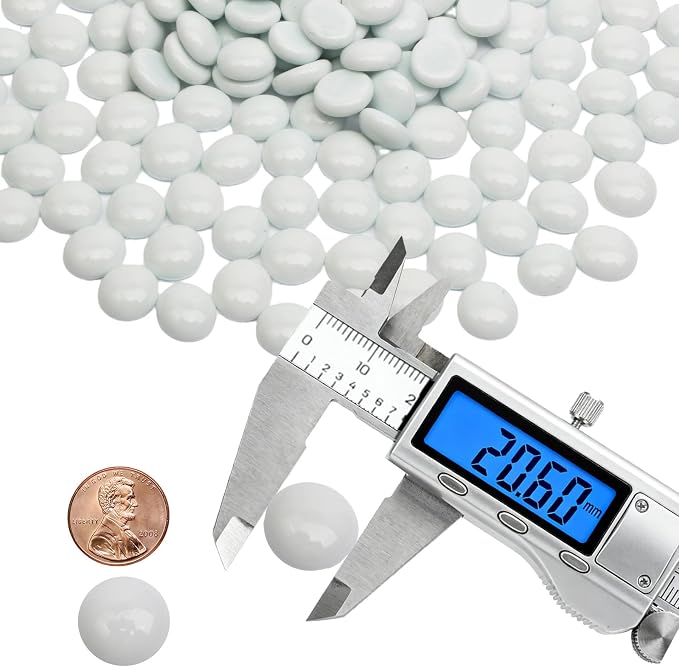 0.5 lb White Glass Beads for Vases, Glass Pebbles - Image 2