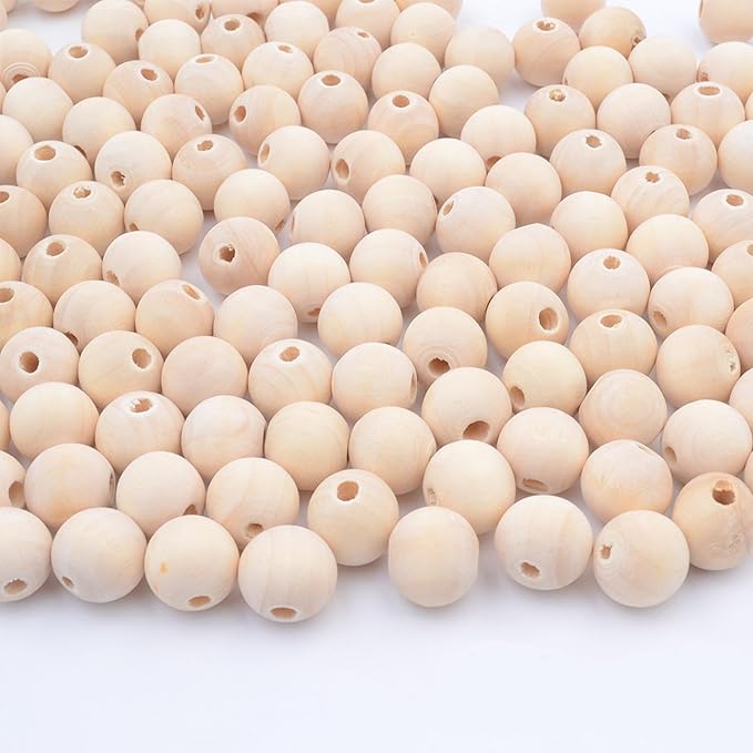 12mm Wooden Beads for Craft, Bead Garland, Farmhouse Decor by Modpion